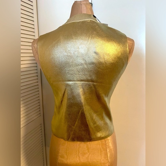 🔥🔥zara Gold metallic top NWOT - Picture 6 of 7